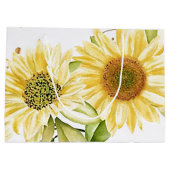 Zachte waterverf zonnebloemen groot cadeauzakje (Achterkant)