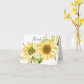 Zachte waterverf zonnebloemen kaart (Gele Bloem)