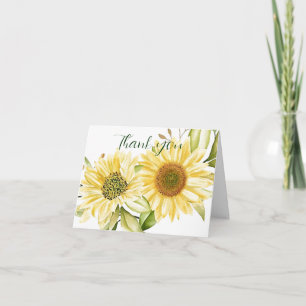 Zachte waterverf zonnebloemen kaart