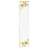 Zachte waterverf zonnebloemen korte tafelloper (Voorkant)