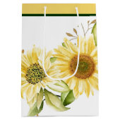 Zachte waterverf zonnebloemen medium cadeauzakje (Achterkant)