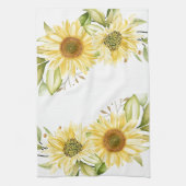 Zachte waterverf zonnebloemen theedoek (Verticaal)