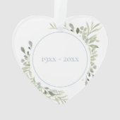 Zachte waterverfbladeren 60ste verjaardag ornament (achterkant)