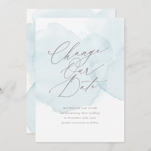Zachte waterverfwas Uitstel Wijzigingsdatum Kaart (Voorkant / Achterkant)