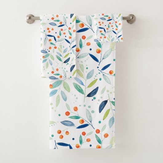 Zachte Waterverven Botanische afbeelding Bad Handdoek (Insitu)