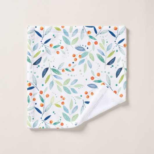 Zachte Waterverven Botanische afbeelding Bad Handdoek (Wasdoekje)
