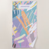 Zachte waterverven penseelstreken artistieke achte strandlaken (Voorkant)