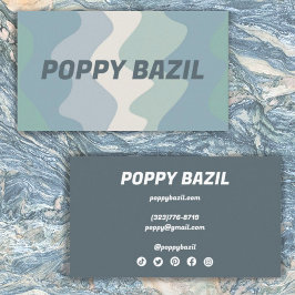 Zachte Wavy Stripes minimalistisch blauw groen Visitekaartje