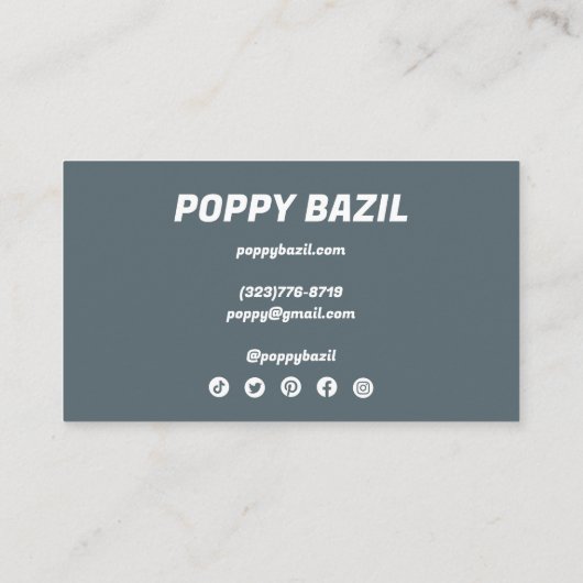 Zachte Wavy Stripes minimalistisch blauw groen Visitekaartje (Achterkant)