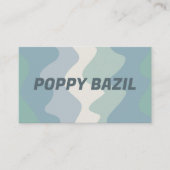 Zachte Wavy Stripes minimalistisch blauw groen Visitekaartje (Voorkant)