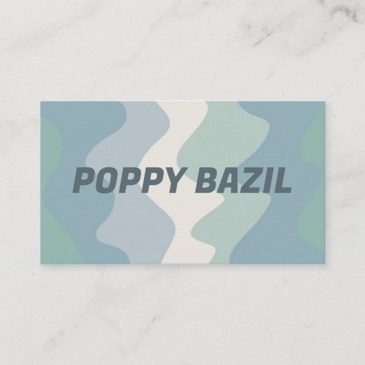 Zachte Wavy Stripes minimalistisch blauw groen Visitekaartje (Voorkant)
