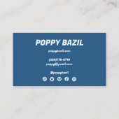 Zachte Wavy Stripes minimalistische blauwe retro Visitekaartje (Achterkant)