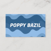 Zachte Wavy Stripes minimalistische blauwe retro Visitekaartje (Voorkant)