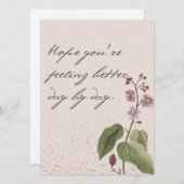 Zachte wazige roze en goudbloemen met bericht (Voorkant / Achterkant)