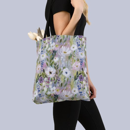 Zachte Weide Bloemige Waterverf Tote Bag