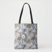 Zachte Weide Bloemige Waterverf Tote Bag (Voorkant)