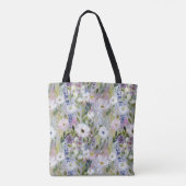 Zachte Weide Bloemige Waterverf Tote Bag (Achterkant)