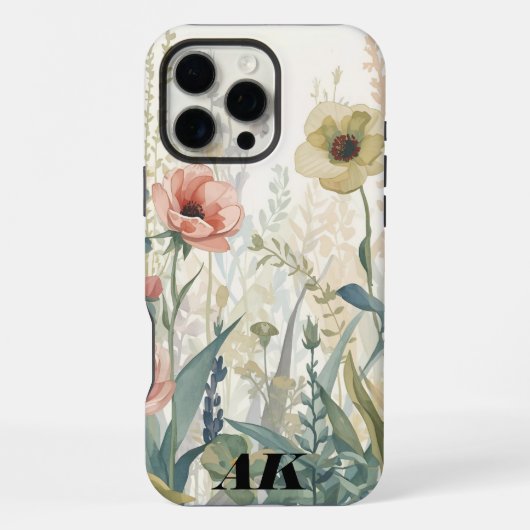 Zachte Weide Impressie – Waterverf Botanische Muur iPhone Hoesje (Achterkant)