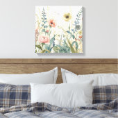 Zachte Weide Indruk – Waterverf Botanische Muur Canvas Afdruk (Insitu (Slaapkamer))
