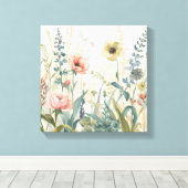 Zachte Weide Indruk – Waterverf Botanische Muur Canvas Afdruk (Insitu (Houten vloer))