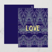 Zachte Wervelingen Liefde (Paars) Briefkaart (Voorkant / Achterkant)