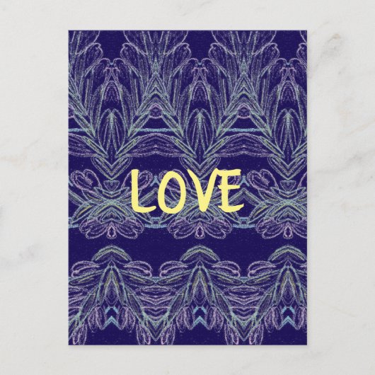 Zachte Wervelingen Liefde (Paars) Briefkaart (Voorkant)