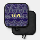 Zachte Wervelingen Liefde (Paars) Pannenlap (Voorkant / Achterkant)