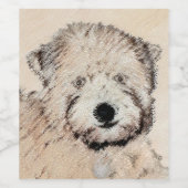 Zachte wielschilderende schilderkunst met wieltjes wijn etiket (Enkel label)