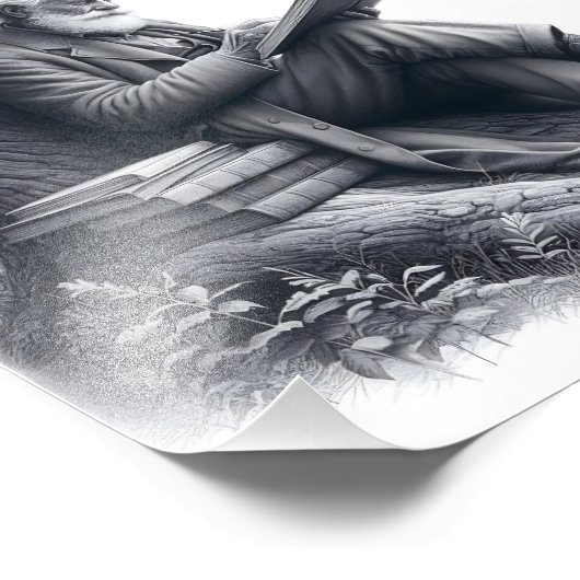 Zachte Wijsheid: Ouderen Man lezen onder een boom Foto Afdruk (Hoek)