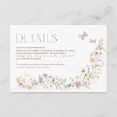 Zachte Wildbloem Sprookje Tuin Bruiloft Details Informatiekaartje (Voorkant)