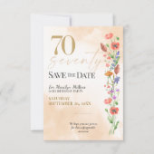 Zachte Wilde Bloem 70e Verjaardagsviering Save The Date (Voorkant)