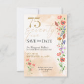 Zachte Wilde Bloem 75e Verjaardag voor Haar - 75 J Save The Date (Voorkant)