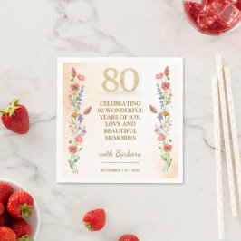 Zachte Wilde Bloem 80ste Verjaardagsfeest Decorati Servet