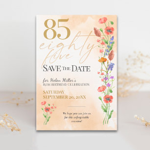 Zachte Wilde Bloem 85ste Verjaardag voor Haar - 85 Save The Date