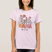 Zachte Wilde Bloem Mama Jaar Boho Ontwerp T-shirt (Voorkant)