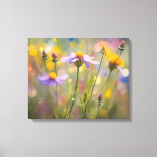 Zachte wilde bloemen canvas afdruk