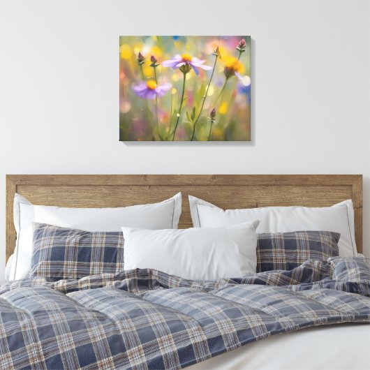 Zachte wilde bloemen canvas afdruk (Insitu (Slaapkamer))