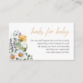 Zachte wilde bloemen, verzoek om BABY SHOWER BOEKE Informatiekaartje (Voorkant)