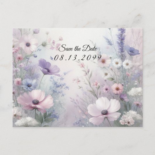 Zachte Wildflower Meadow Daydreams Aankondigingskaart (Voorkant)