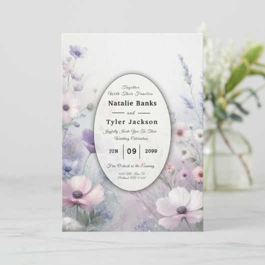 Zachte Wildflower Meadow Daydreams Kaart (Staand voorkant)