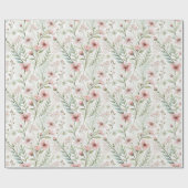 Zachte Wildflower Print | Blush & Jade Waterverf Cadeaupapier (Vlak)