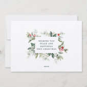 Zachte Winter Berry JOY kerstkaart Kaart (Achterkant)