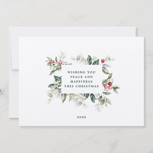 Zachte Winter Berry JOY kerstkaart Kaart (Achterkant)