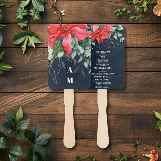 Zachte Winter Berry-kerstbruiloft Handwaaier