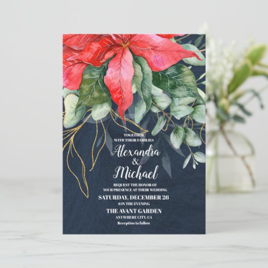 Zachte Winter Berry-kerstbruiloft Kaart (Staand voorkant)