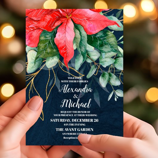 Zachte Winter Berry-kerstbruiloft Kaart