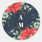 Zachte Winter Berry-kerstbruiloft Ronde Sticker (Voorkant)