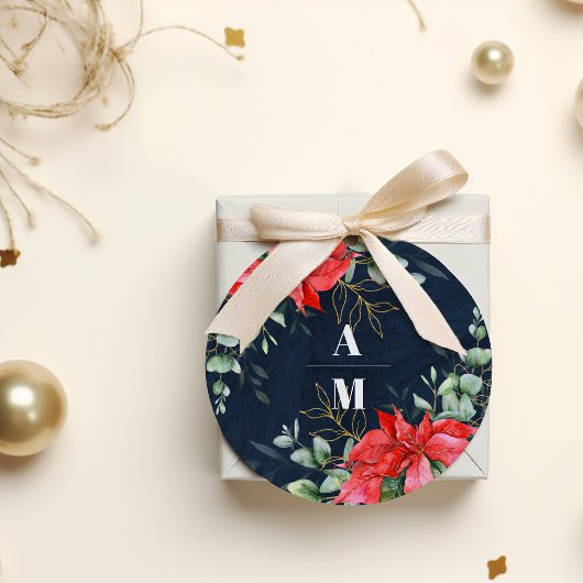 Zachte Winter Berry-kerstbruiloft Ronde Sticker