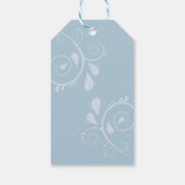 Zachte Winter Blauwe Monogram Eerste Letters Cadeaulabel (Achterkant)