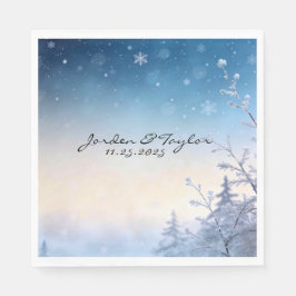 Zachte Winter Droom Bruiloft Servetten